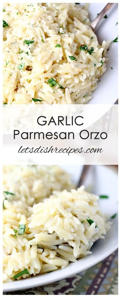 Orzo Parmesan, Garlic Parmesan Orzo, Orzo Recipes Side, Parmesan Orzo, Orzo Dishes, Orzo Recipe, How To Cook Orzo, Orzo Recipes, Pasta Sides