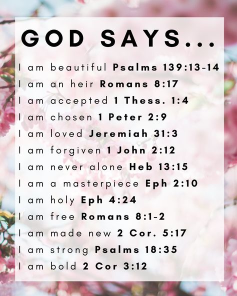 When I Say I Am A Christian, God Says I Am Scriptures, What God Says About Beauty, God Says You Are Beautiful, You Are Valuable To God, Who God Says You Are, What God Says I Am, God Says You Are Poster, You Say God Says