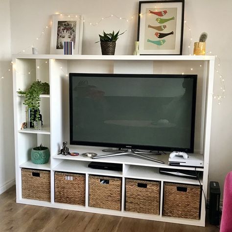 Ikea Lappland, Ikea Tv Unit, Ikea Tv Stand, Tv Storage Unit, Ikea Tv, Tv Unit Design Modern, Girly Room Decor, Tv Unit Decor, Tv Stand Decor