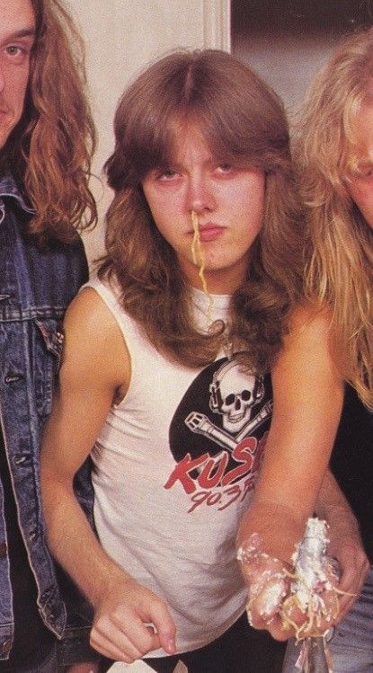 Lars Ulrich Haircut, Lars Ulrich 80s, Rockstar Haircut, 80s Haircuts, 80s Metal Bands, Lars Ulrich, Extreme Metal, Kirk Hammett, 80s Bands