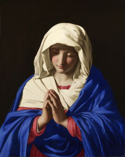 Full title: The Virgin in Prayer Artist: Sassoferrato Date made: 1640-50 Source: http://www.nationalgalleryimages.co.uk/ Contact: picture.library@nationalgallery.co.uk Copyright © The National Gallery, London Virgin Mary Painting, Madonna Art, Art Parody, Blessed Virgin, Blessed Virgin Mary, National Gallery, Catholic Art, Classical Art, Arte Pop