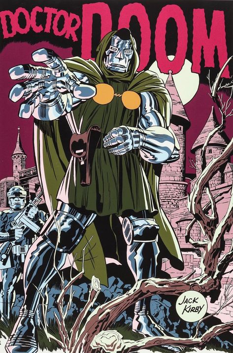 Art by Jack Kirby Doctor Doom Marvel, Jack King, Jack Kirby Art, Dr Doom, Doctor Doom, Greatest Villains, Kirby Art, Marvel Villains, Retro Stuff