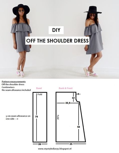 Off Shoulder Diy, Diy Ropa, Diy Fashion Trends, Diy Vetement, Kleidung Diy, Ropa Diy, Creation Couture, Easy Sewing Patterns, Diy Sewing Clothes