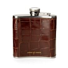 Classic 5oz Leather Hip Flask in Amazon Brown Croc. Classic 5oz Leather Hip Flasks from Aspinal of London Aspinal Of London, Outdoor Celebration, Luxury Gifts For Men, Country Walk, Hip Flask, Designer Gifts, Leather Gifts, Unique Presents, Accessories Collection