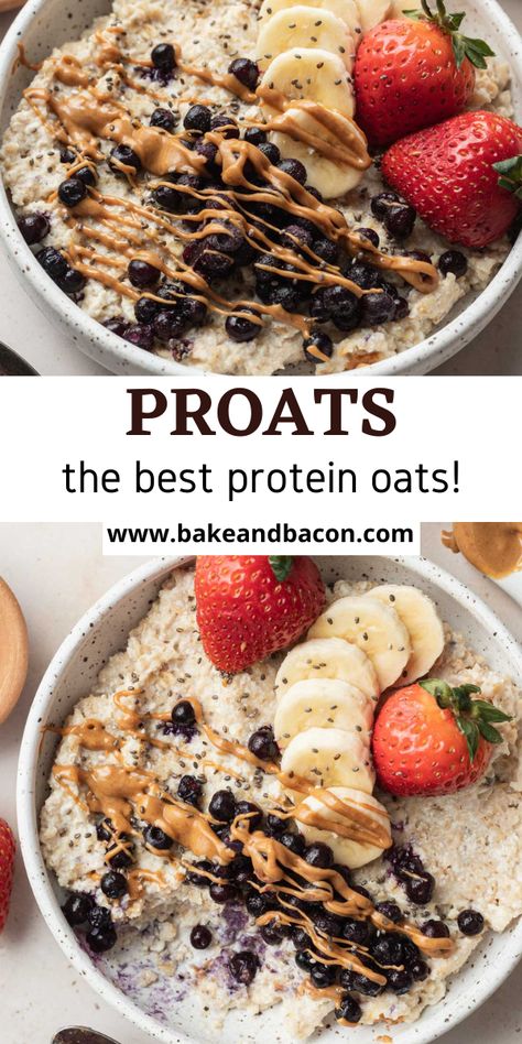 Essen, Oat Bowls, Protein Oats, Low Calorie Protein, High Protein Breakfast Recipes, I Lost 100 Pounds, Oat Recipes Healthy, Protein Bowls, Protein Oatmeal