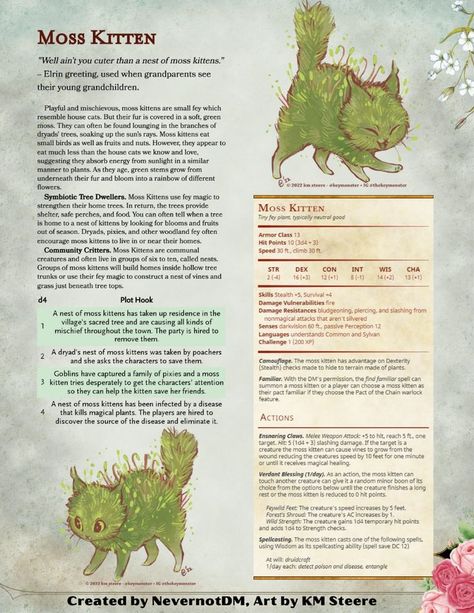 Magic Injuries, Druid Items 5e, Dnd Carnival, Dnd Monsters Low Level, Feywild Creatures, Dnd Giant, Dnd Beasts, Dnd Dm, Dnd Creatures