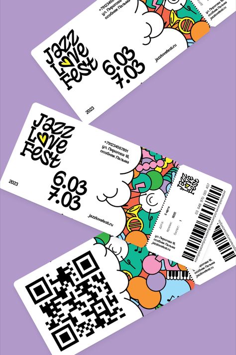 Photo of the design concept Creative Voucher Design Ideas, Concert Ticket Graphic Design, Pop Up Branding, Bright Color Graphic Design, Pop Culture Graphic Design, Pop Up Graphic Design, Summer Festival Branding, Pdf Design Ideas, Graphic Ideas Design