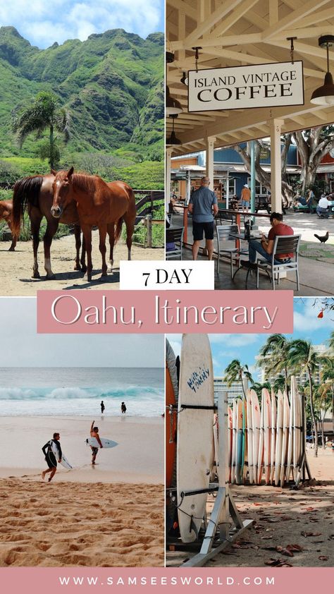 7 Day Oahu Itinerary | Ultimate Hawaii Itinerary Honolulu Hawaii Vacation, Hawaii Vacation Outfits, Oahu Itinerary, Hawaii Itinerary, Oahu Beaches, Oahu Vacation, Hawaiian Travel, Oahu Travel, Hawaii Travel Guide