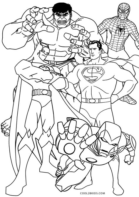 Super Hero Coloring Sheets, Superman Coloring Pages, Hulk Coloring Pages, Superhero Printables, Crayola Coloring Pages, Fargelegging For Barn, Batman Coloring Pages, Lego Avengers, Avengers Coloring Pages