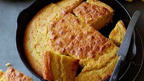 Creamed Corn Cornbread Recipe | Alton Brown | Food Network Cream Corn Cornbread Recipe, Corn Cornbread, Creamed Corn Cornbread, Thanksgiving Vegetable Sides, Thanksgiving Vegetables Side Dishes, Cornbread With Corn, Thanksgiving Vegetables, Creamed Corn Recipes, Cornbread Easy