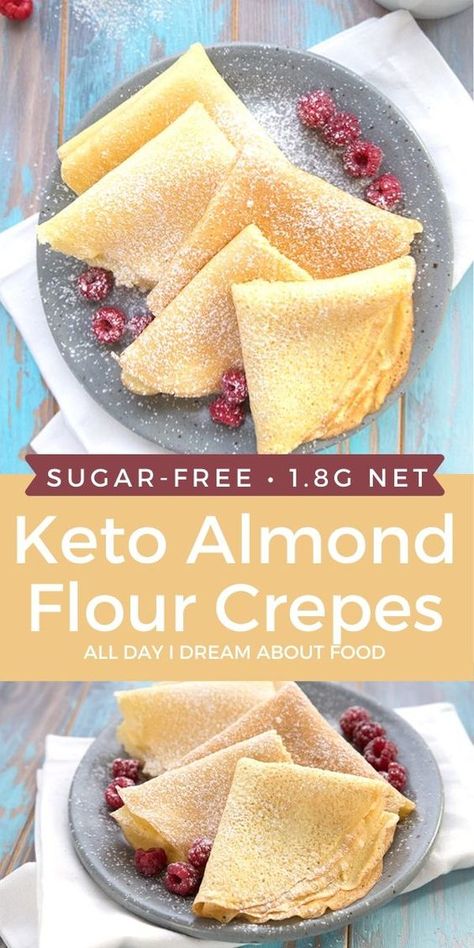 Breadless Breakfast Ideas, Almond Flour Crepes, Keto Brood, Keto Crepes, Stay Flexible, Keto Breakfasts, Postre Keto, Keto Recipes Breakfast, Keto Diet Breakfast