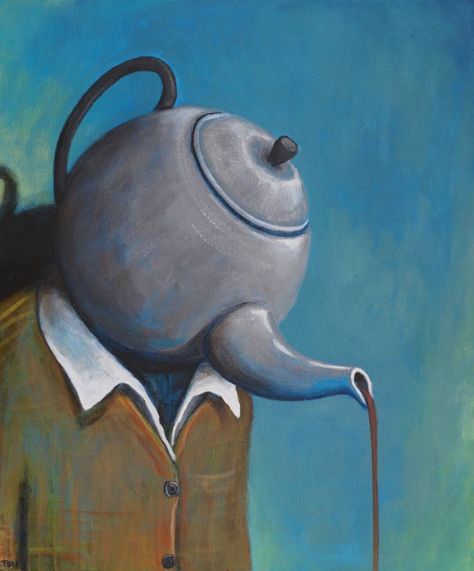 Tea Pots Art, Surealism Art, Tank Art, Arte Peculiar, Seni Cat Air, Unusual Art, Surrealism Painting, Ap Art, Creepy Art