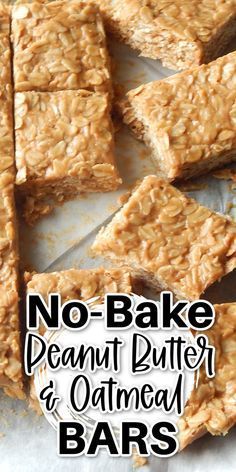 No Bake Oatmeal Bars, Peanut Butter Oatmeal Bars, What Is Healthy Food, Healthy Foods To Make, Sweet Bites, Healthy Food Menu, Healthy Food Habits, Healthy Food Guide, Peanut Butter Oatmeal