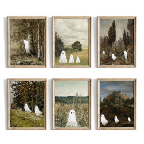 PRICES MAY VARY. Ghost Decor: Discover our mesmerizing "Ghost Wall Art" collection of 6 8x10 inch pieces. These hauntingly beautiful works of art embrace the aesthetics of dark academia, adding an air of mystery and sophistication to your decor. Ethereal Ghostly Posters: Our "Cute Ghost Posters" series transports you to the world of the supernatural. These ethereal, ghostly designs will add a mysterious charm to your space. Embrace the Dark Academia Aesthetic: Dive into the essence of dark acade Aesthetic Halloween Pictures, Vintage Halloween Posters, Vintage Posters Decor, Halloween Posters, Posters Decor, Pictures Wall Decor, Ghost Decor, Art Prints Vintage, Neutral Fall Decor