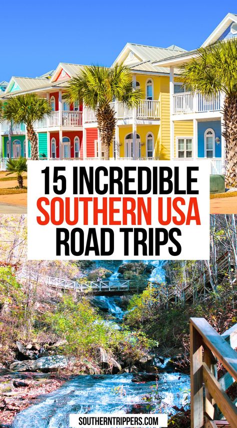 15 Incredible Southern USA Road Trips Road Trips Usa, Usa Road Trips, Southern Road Trips, South Usa, Fun Trips, Southern Usa, Usa Summer, Best Road Trips, Road Trip Places