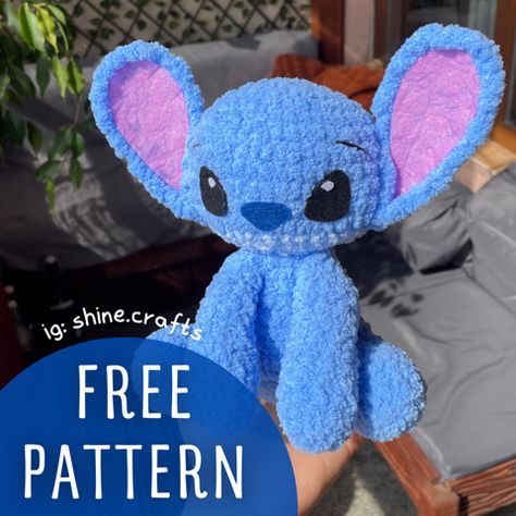 Blue Alien Stitch free crochet PDF PATTERN - Shine Crafts's Ko-fi Shop Amigurumi Patterns, Alien Free Crochet Pattern, Crochet Stitch Plush, Small Plush Crochet Pattern Free, Olaf Crochet Pattern Free, Crochet Blue Amigurumi, Crochet Lilo And Stitch Pattern Free, Free Stitch Crochet Pattern, Sonic Crochet Pattern Free