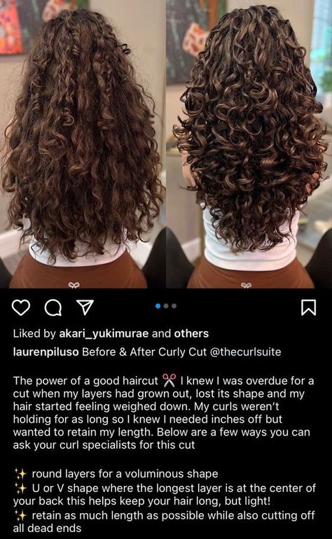 Curly Haircuts Layers Natural Curls, Types Of Layers For Curly Hair, V Haircut For Curly Hair, Layers For Wavy Curly Hair, V Shape Curly Haircut, Long Wavy Haircut Ideas, Layers On Curly Hair Long, Long Curly Hair Layers Haircuts, Long Natural Curly Hair With Bangs