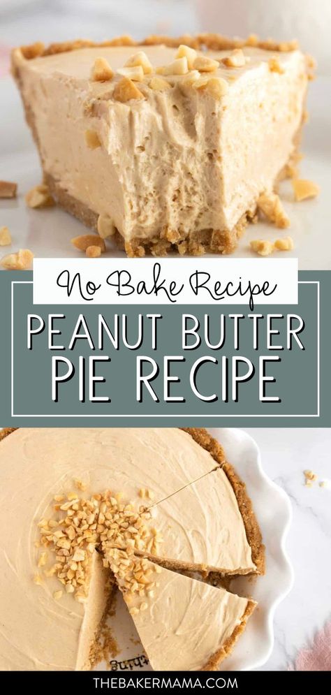 Pie, Ice Box Pie, No Bake Peanut Butter Pie, Easy Peanut Butter Pie, Peanut Butter Dessert Recipes, Peanut Butter Pie Recipes, I Lost 100 Pounds, Chilled Desserts, No Bake Peanut Butter