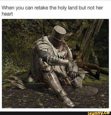 Found on iFunny Heide Knight, Knight Sitting, Knight Poses, Friends Sitting Together, Dark Souls Funny, Medieval Memes, Dark Souls 2, Crusader Knight, Funny Yugioh Cards