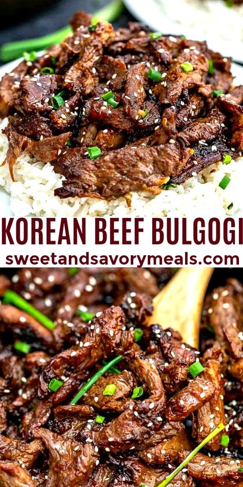 Korean Beef Bulgogi Recipe, Beef Bulgogi Recipe, Korean Beef Bulgogi, Koreansk Mat, Makanan Italia, Beef Bulgogi, Bulgogi Recipe, Cibo Asiatico, Savory Meals