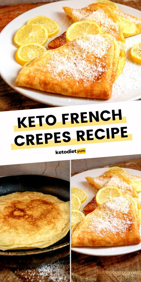 Keto Crepes Recipe Easy, Keto Crepe Rolls, Low Carb Crepes Recipe, Keto Crepes Recipe, Recipe With Coconut Flour, Coconut Flour Crepes, Crêpe Recipe, French Crepe Recipe, Keto Crepes