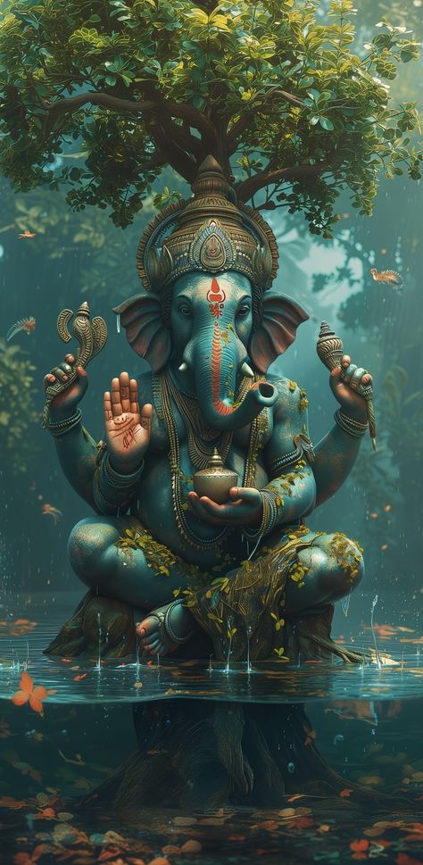 Krishna Ganesha Images, Shiv And Hanuman Together, Ganesh God Images, Hanuman Art Artworks, Ganapathy Images, Hd Wallpaper Ganesha, Ganesha Art Wallpaper, Vinayagar Wallpaper, Lord Ganesha Quotes