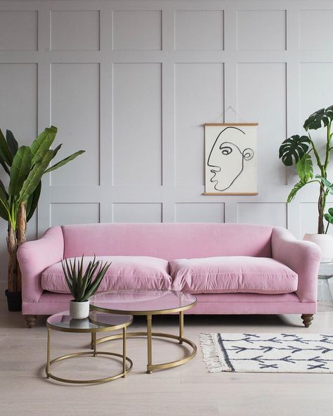 Rose And Grey on Instagram: “Have you met Oscar, our squishy yet stylish new sofa? Part of our Snuggle collection, Oscar is exclusive to Rose & Grey. Available in all…” Rose Pink Living Room, Sofa Santai, Vintage Leather Sofa, Sofa 3 Seater, Colour Reference, Pink Couch, Velvet Rose, Corner Sofa Set, Pink Sofa