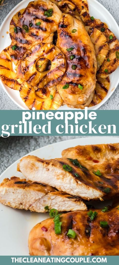 This Pineapple Grilled Chicken Recipe is delicious and easy to make! A simple Hawaiian Grilled Chicken and pineapple recipe that's healthy and tasty! You can eat it by itself or on a sandwich! Grilled Chicken And Pineapple, Pineapple Grilled Chicken, Pineapple Grilled, Hawaiian Grilled Chicken, Healthy Grilled Chicken Recipes, Chicken And Pineapple, Grilled Pineapple Chicken, Pineapple Chicken Recipes, Pineapple Recipe