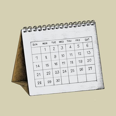 Hand-drawn desk calendar illustration | premium image by rawpixel.com Old Calender Aesthetic, Anime Calendar Aesthetic, Calendar Illustration Design, Desk Calendar Illustration, Calender Aesthetic, Calendar Illustrations, Calendar Drawing, Desk Illustration, Notion Images