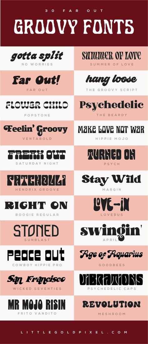 Groovy Fonts, Vintage Web Design, Typographie Logo, Posters Conception Graphique, Typographie Inspiration, Pixel Font, Desain Buklet, Groovy Font, 타이포그래피 포스터 디자인