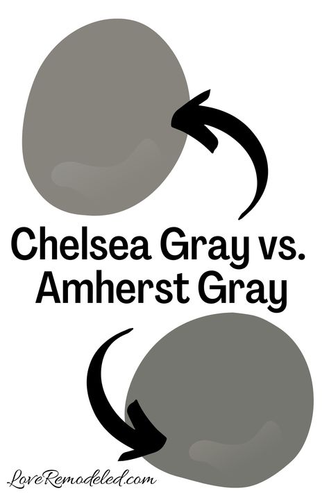 Benjamin Moore Chelsea Gray vs. Amherst Gray Gauntlet Gray Sherwin Williams, Warm Gray Paint Color, Brown Grey Paint Color, Kendall Charcoal Benjamin Moore, Dark Brown Paint Color, Dark Gray Paint, Gray Paint Colors Sherwin Williams, Brown Grey Paint, Benjamin Moore Chelsea Gray