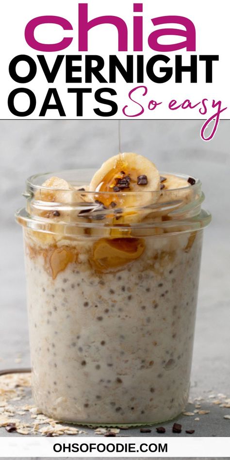 See how to make chia overnight oats with a few kitchen staples. This easy chia seed overnight oats recipe is the perfect healthy breakfast recipe to start your day right. The best part is that this overnight oats with chia seeds recipe is versatile and ready in 5 minutes! If you love the idea of a healthy chia overnight oats recipe with banana and peanut butter you have to try it! Click for the full peanut butter banana chia overnight oats recipe, and follow for more overnight oats recipes! Chia Seed Overnight, Chia Seed Overnight Oats, Chia Seeds Recipe, Overnight Oats With Chia Seeds, Oats With Chia Seeds, Overnight Oats With Chia, Chia Overnight, Banana And Peanut Butter, Chia Overnight Oats