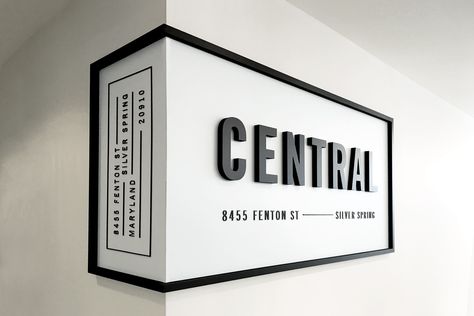 ashton › Central Signage Design, Graphisches Design, Design Restaurant, Restaurant Ideas, Wayfinding Signage, Church Design, Environmental Design, Environmental Graphics, Digital Signage