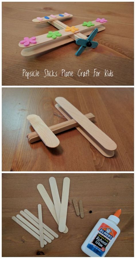 Airplane Craft, Sticks Craft, Plane Crafts, Craft Summer, Airplane Crafts, Aktiviti Kanak-kanak, Popsicle Crafts, Aktivitas Montessori, Diy Bricolage