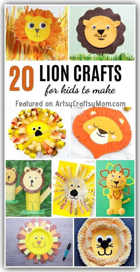 Get roaring with these incredibly cute and easy lion crafts for kids! Celebrate these majestic animals in time for World Lion Day on 10th August. Lion Crafts For Kids, Lion Kids Crafts, Lion King Crafts, Lion Crafts, Lions For Kids, World Lion Day, Jungle Crafts, Lion Party, Theme Carnaval