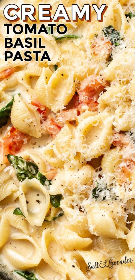 Basil Tomato Pasta, Creamy Tomato Basil Pasta, Fettucine Alfredo, Tomato Basil Pasta, Summer Dinners, Basil Pasta, Pasta Dinners, Pasta Dinner Recipes, Tomato Pasta