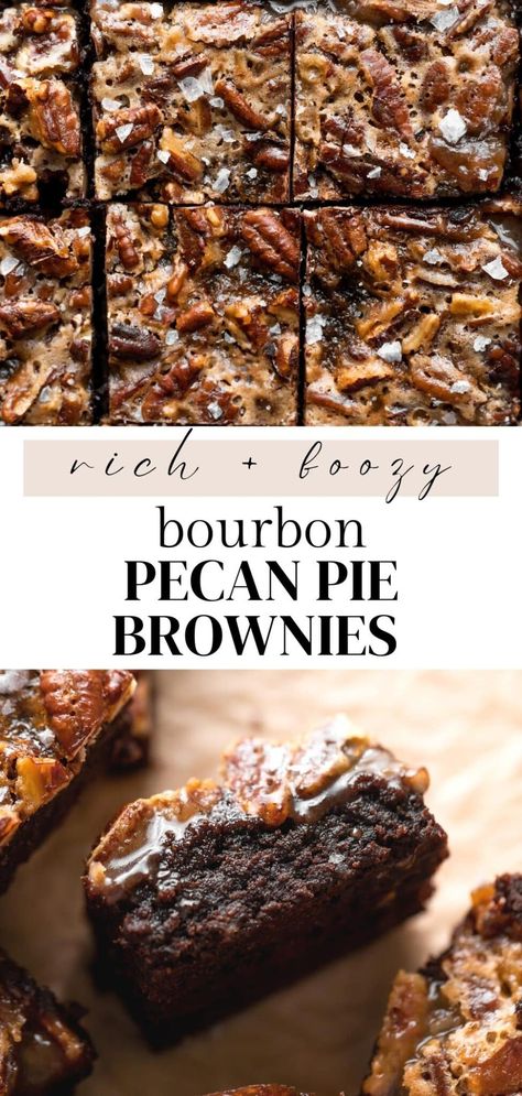 Bourbon Flavored Desserts, Essen, Pie, Dessert Recipes With Bourbon, Bourbon Pecan Cupcakes, Fall Brownie Recipes, Easy Bourbon Desserts, Bourbon Pecan Brownies, Chocolate Bourbon Pecan Pie Recipe