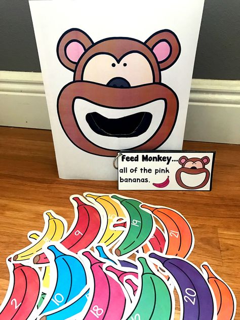 Sensory Bin Activities: Feed Monkey Activities Monkey Activities, Jungle Theme Activities, Zoo Activities Preschool, Sensory Bin Activities, Zoo Animal Activities, Zoo Animals Preschool, Jungle Activities, Preschool Jungle, Safari Crafts