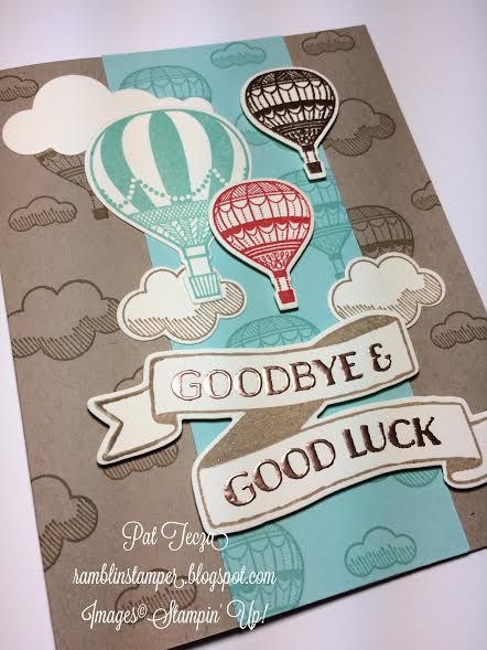 Ramblin' Stamper: GOODBYE & GOOD LUCK Farewell Card Ideas, Diy Goodbye Cards, Farewell Invitation Card, Farewell Greeting Cards, Goodbye Cards, Goodbye And Good Luck, Farewell Card, Tarjetas Pop Up, Leaving Cards