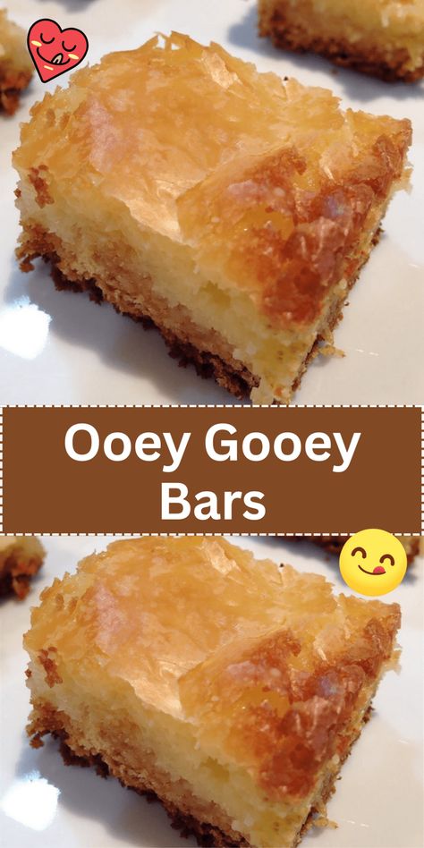 Ooey Gooey Bars Yellow Cake Mix Desserts, Butter Cake Bars, Yellow Cake Mix Recipes, Ooey Gooey Bars, Ooey Gooey Butter Cake, Recipes Using Cake Mix, Gooey Cake, Boxed Cake Mixes Recipes, Gooey Butter Cookies