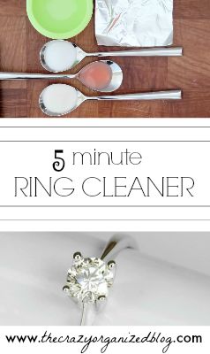 the simpliest way to clean your rings & jewelry with an easy DIY cleaner of items you ALREADY have in your home! #diycleaner #jewelry Diy Wedding Ring Cleaner, Wedding Ring Cleaner, Ring Cleaner, Clean Rings, Diy Ring, Clean Gold Jewelry, Safe Cleaning Products, Diy Cleaners, Cleaners Homemade