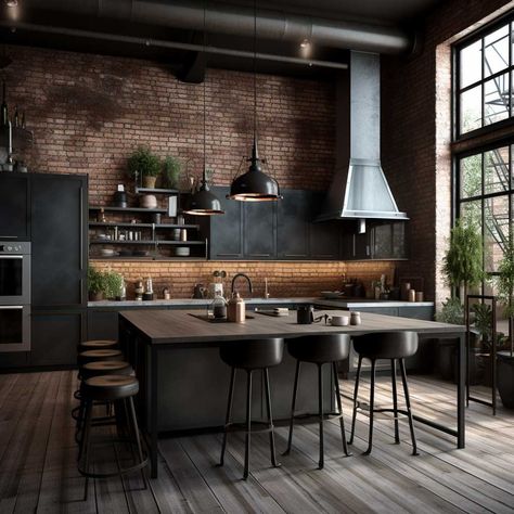 8+ Ways to Infuse Style into Your Modern Grey Kitchen • 333+ Images • [ArtFacade] Loft Kitchen Ideas, Loft Apartment Kitchen, Estilo Industrial Chic, Industrial Style Interior Design, Warehouse Kitchen, Modern Industrial Kitchen, Modern Grey Kitchen, Two Tone Kitchen Cabinets, Industrial Style Interior