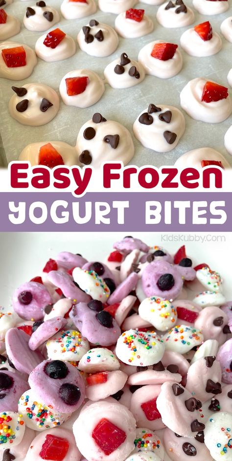 Yogurt Bites Healthy, Easy Toddler Snacks, Easy Frozen Yogurt, Frozen Yogurt Bites, Easy Snacks For Kids, Healthy Homemade Snacks, Quick Bites, Yogurt Bites, Healthy Toddler Snacks