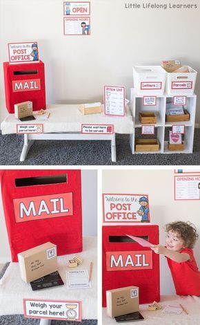 Post Office Dramatic Play for letter writing unit of work | Prep and Foundation letter writing | Write a letter or post a postcard | Imaginative play ideas for the early childhood classroom | Printables for Australian Teachers - Prep, Foundation, Kinderga Post Office Dramatic Play, Office Dramatic Play, Dramatic Play Themes, Role Play Areas, Dramatic Play Area, Dramatic Play Preschool, Writing Area, Dramatic Play Centers, Early Childhood Classrooms