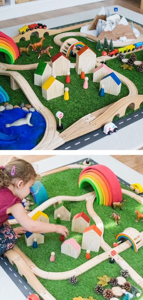 10 Must-Have Resources for Small World Play – Inspire My Play Preschool Play Center Ideas, Waldorf Toys Diy, Diy Childrens Toys, Diy Wood Toys For Kids, Diy Peg People, Peg People Diy, Diy Toy House, Peg People Ideas, Diy Wood Toys