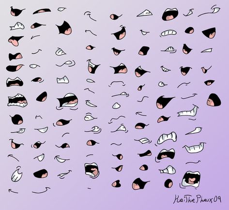 Comic Mouths Reference Sheet by KaiThePhaux.deviantart.com on @deviantART Sketches Mouth, Mouths Reference, Deviantart Anime, Mouth Cartoon, Anime Mouth Drawing, Character Challenge, Cartoon Mouths, Poses Manga, Drawings Tutorials