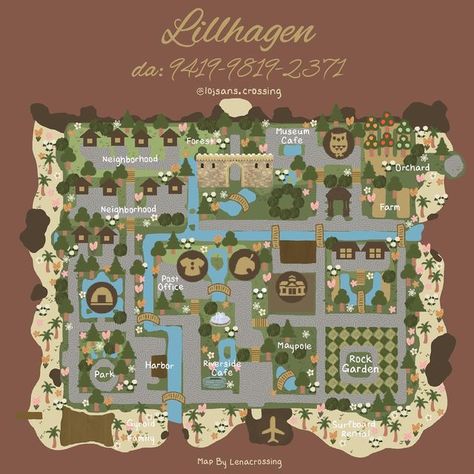 Acnh Town Map, Acnh Dream Address Citycore, Acnh Citycore Map Layout, Animal Crossing Town Layout, Acnh Citycore Map, Acnh Neighborhood Layout Map, Acnh Map Layouts, Animal Crossing Maps, Acnh Island Map Layout Ideas