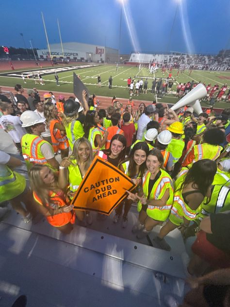 Construction Worker Football Theme, School Spirit Football Game Outfit, Construction Zone Football Theme, Jungle Theme Football Game, Cheer Squad Ideas, Neon Fb Game Outfits, Black Out For Football Games, School Spirit Football Games, Hawiann Theme Football Games