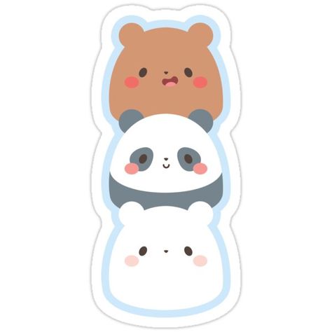 Kawaii Notebook, Rasy Koni, We Bare Bears Wallpapers, Bear Drawing, Pusheen Cat, We Bear, Hydroflask Stickers, Bare Bears, We Bare Bears