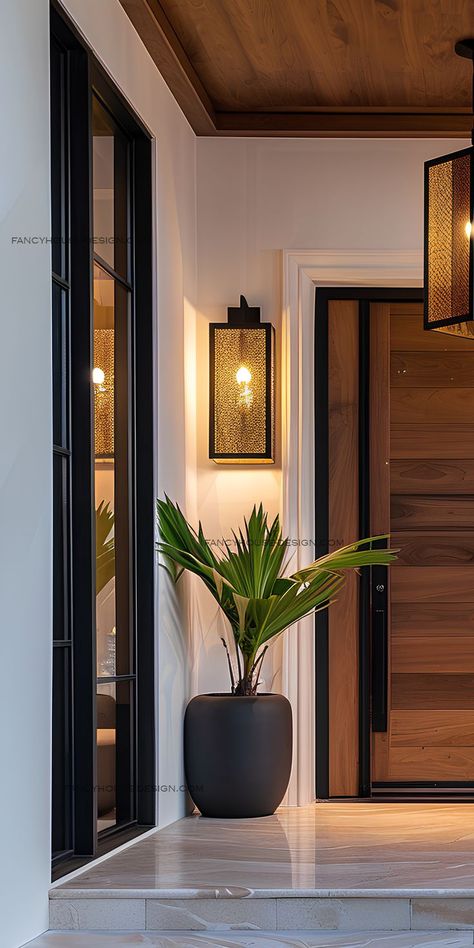 The stylish entrance door features contemporary front doors that add a modern touch. Front Door With Window, Front Door Options, Door With Window, Black Front Door, Beautiful Entrance, Door Options, Amazing Furniture, Entrance Door, Door Ideas